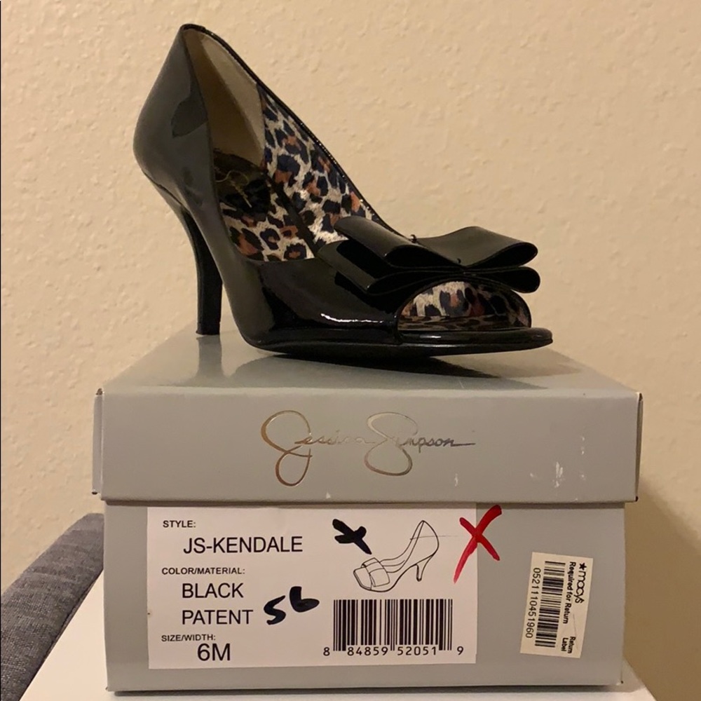 Black peep-toe heels